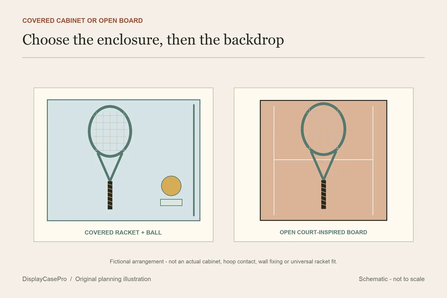 Tennis Racket Display Cases: Covered Cabinets or Open Frames
