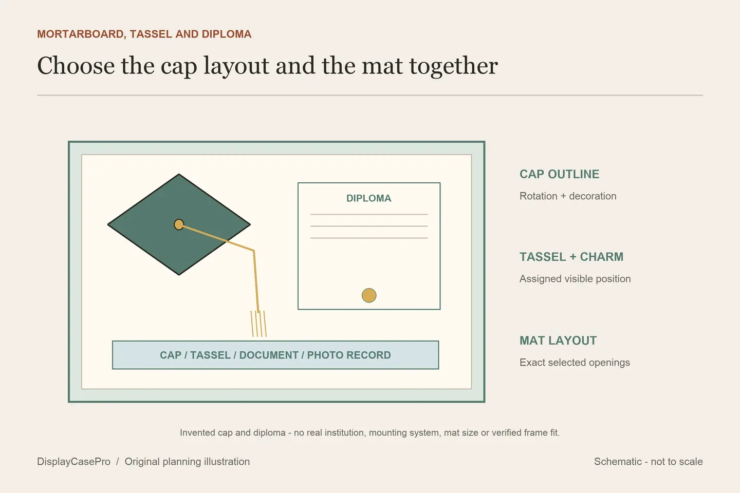 Graduation Cap Display Cases: Mortarboard, Tassel and Diploma Fit