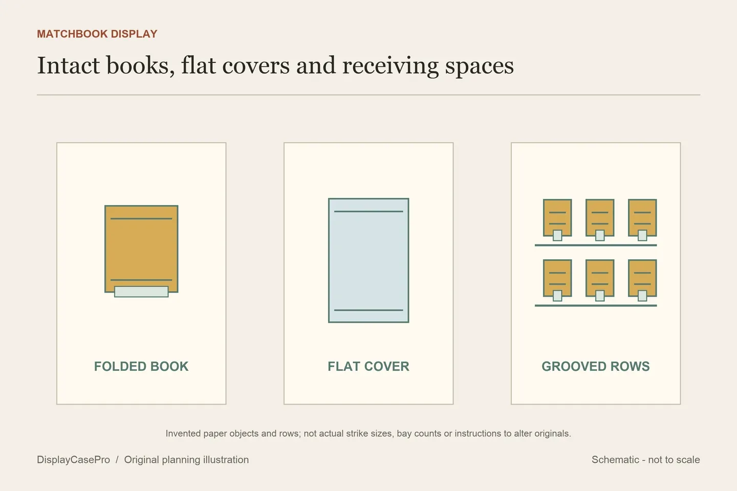 Matchbook Display Cases: Covers, Compartments and Grooved Rows